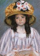 Mary Cassatt Fillette au Grand Chapeau USA oil painting artist